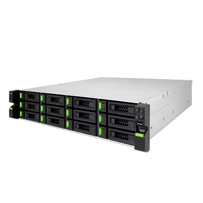 QSAN XCubeNAS XN8112RE, NAS/iSCSI, 12x3,5" SATA, 2U rackmount, Xeon QuadCore 3,3 GHz, 8 GB (max. 64), 4x 10 GbE LAN, ZFS File, red. PSU